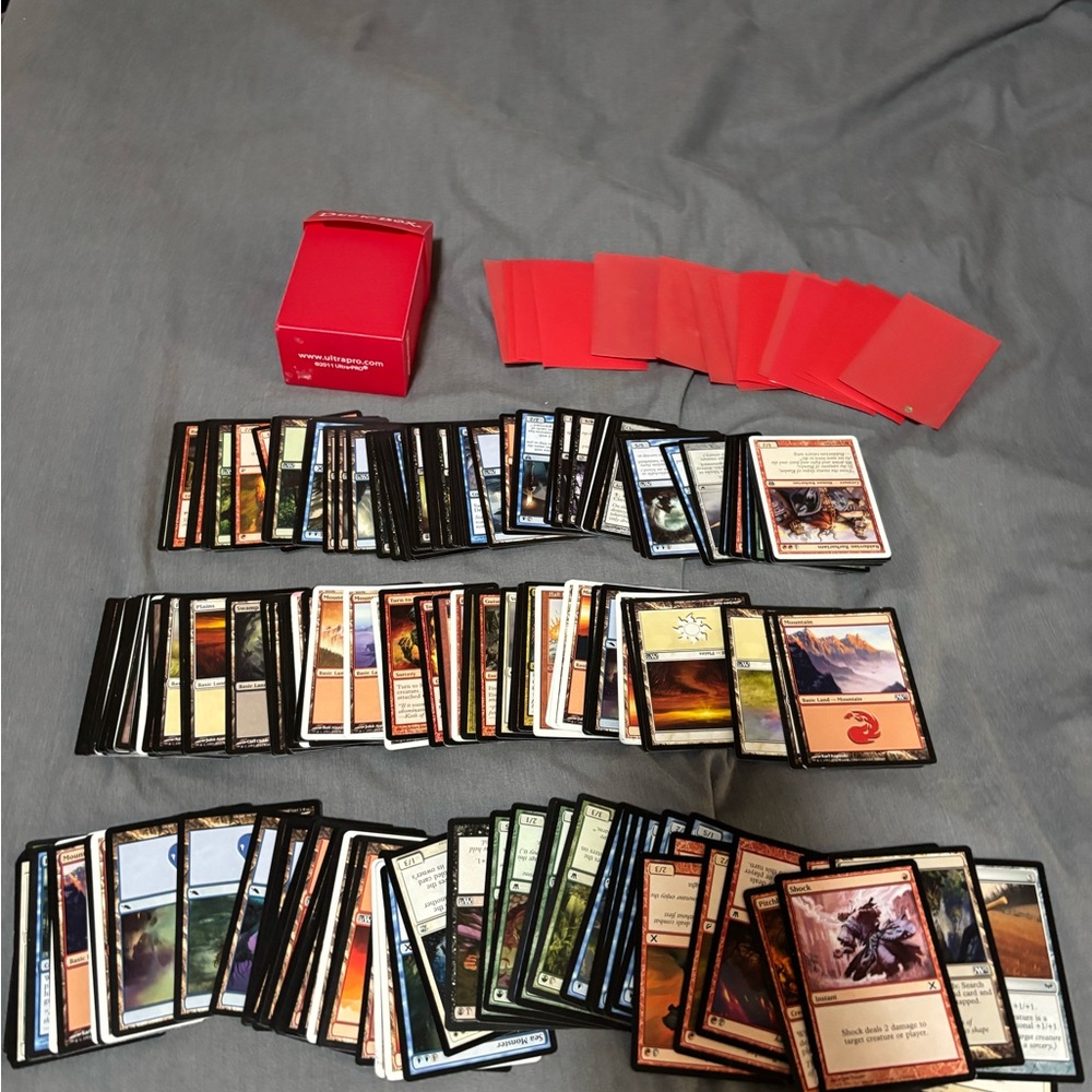 Red Trading Card Sleeves and Deck Box | Home Games Card Protection